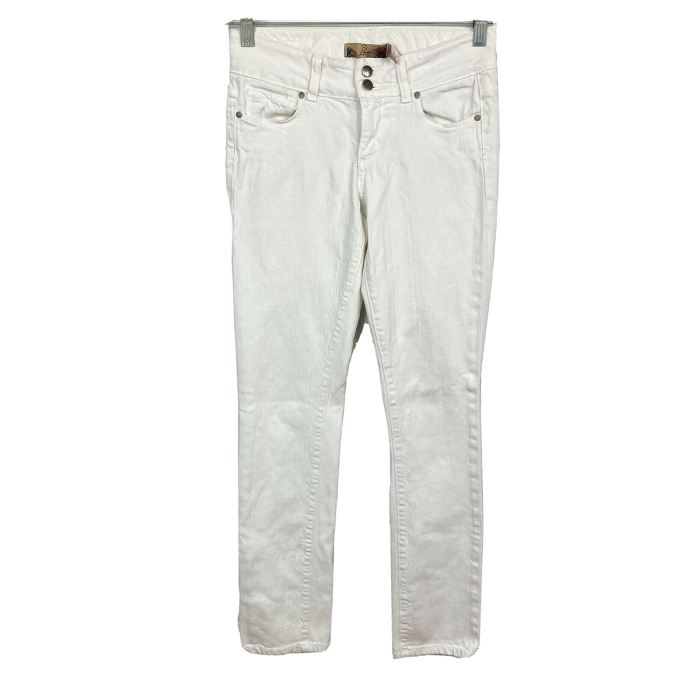 Paige Jeans Women Sz 25 (2) Hidden Hills White Cotton Denim Straight Leg Stretch